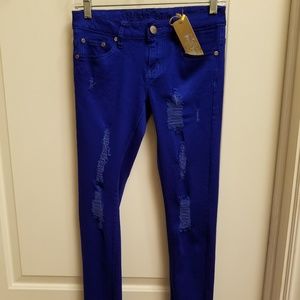 NWT PUZZLE JEANS Distressed Denim Skinny SIZE 3/4